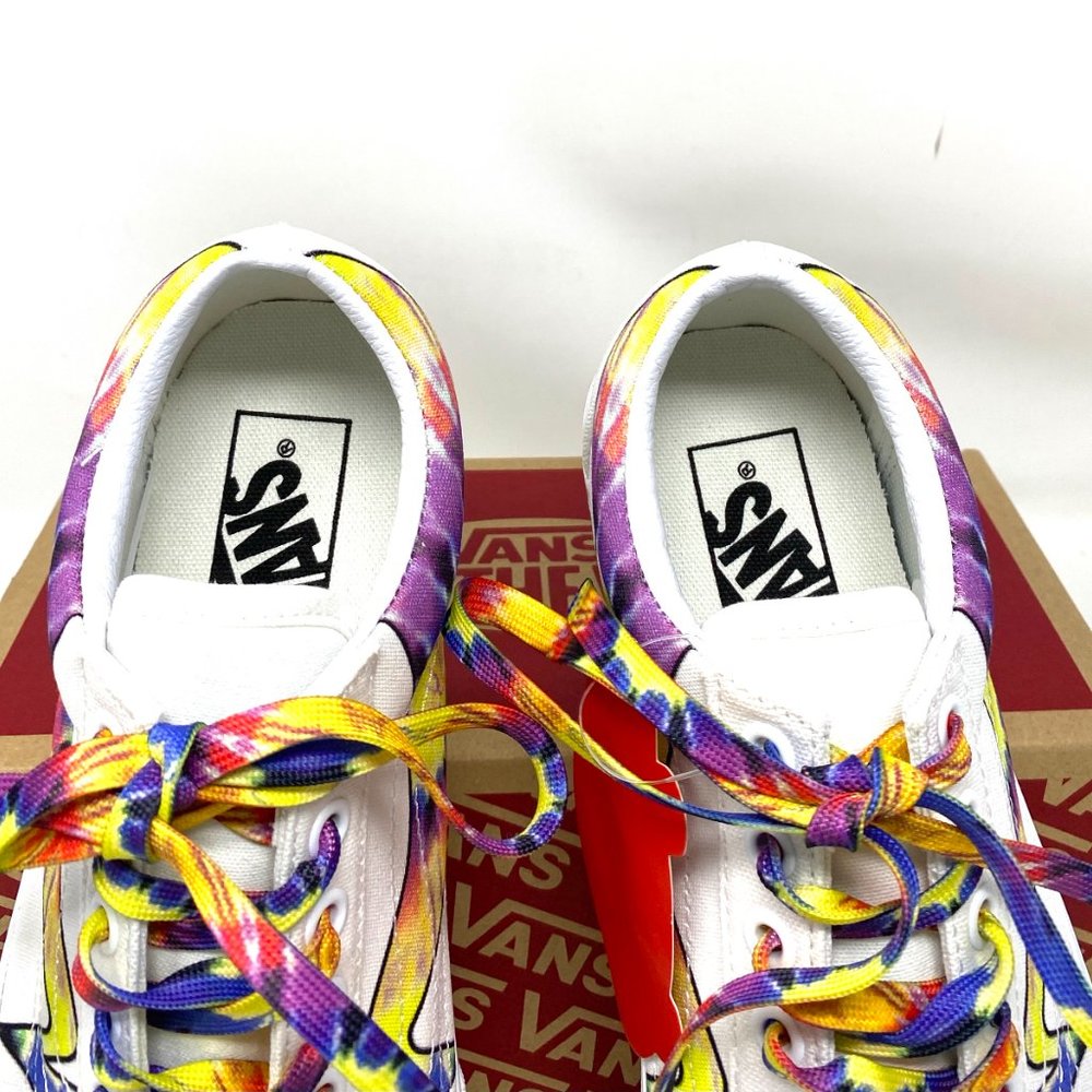 💖MEGA SALE💖VANS Old Skool Warp Canvas White Tie Dye Shoe Women’s VN0A4U3B21R - Picture 4 of 10
